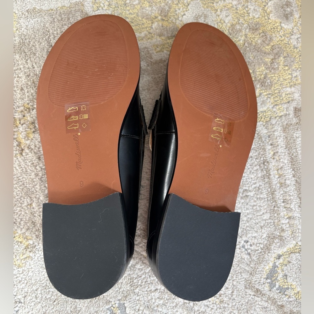 Madewell Black and White Porto Penny Loafers Size 9 - Picture 7 of 11